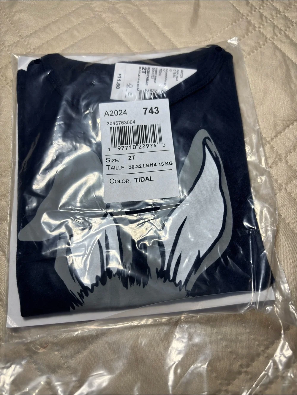 Children's Place 2T Navy Bunny Graphic Tee with Sunglasses and Carrot